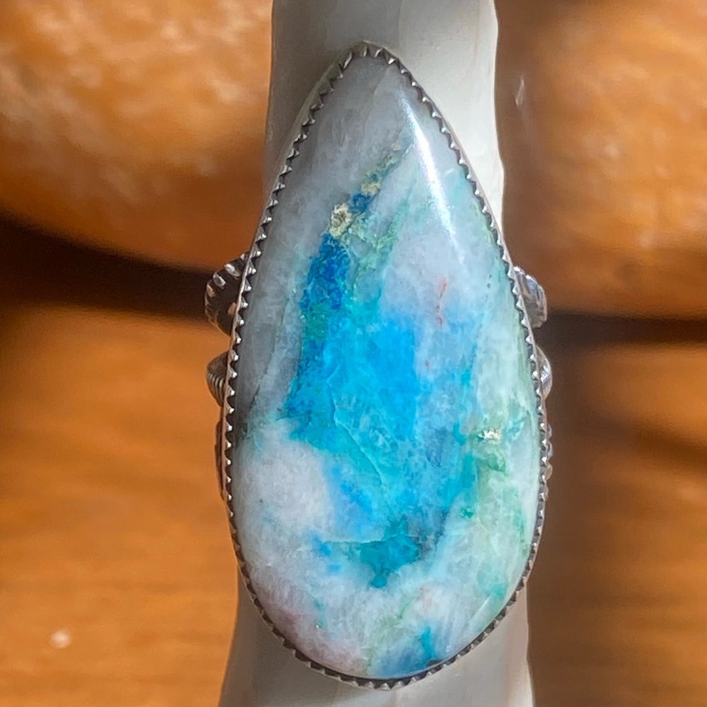 Arizona Chrysocolla Sterling Ring - Picture 2 of 10